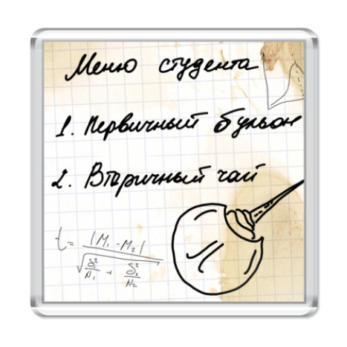 Магнит с принтом Меню студента