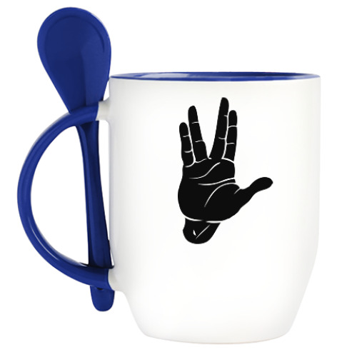 Кружка с ложкой Star Trek жест Спока