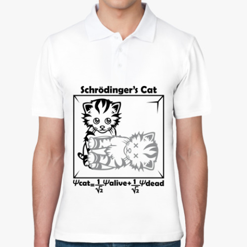 Рубашка поло с принтом Кот Шрёдингера