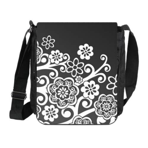 Сумка на плечо (мини-планшет) с принтом 'Цветочный узор'