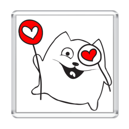 Магнит с принтом Мартовский кот