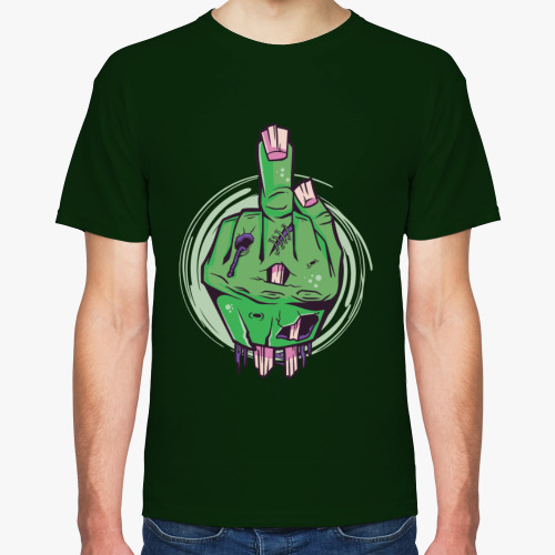 Футболка с принтом Средний палец мертвеца