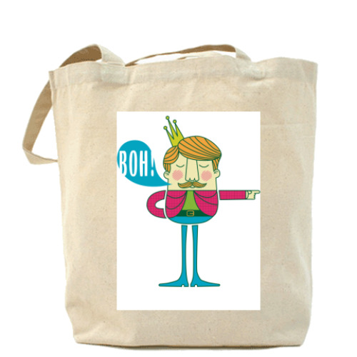 Сумка шоппер с принтом  'король'