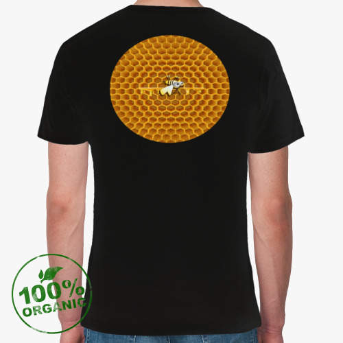 Футболка из органик-хлопка с принтом Трудовая пчела