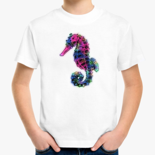 Детская футболка с принтом Морской Конек