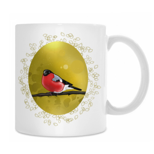 Кружка с принтом Снегирь