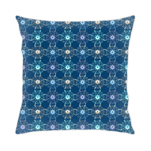 Подушка с принтом снежинки