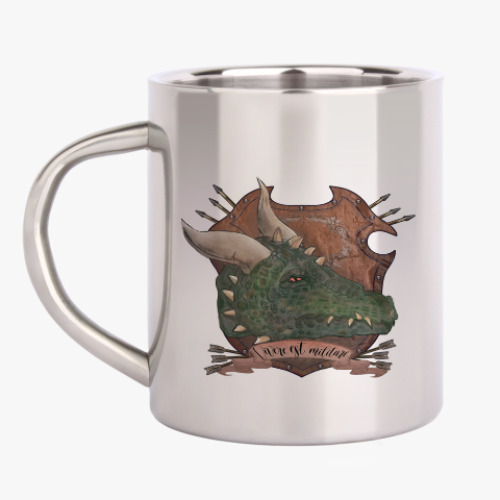 Кружка металлическая с принтом Дракон