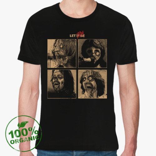 Футболка из органик-хлопка The Beatles Zombie фанарт