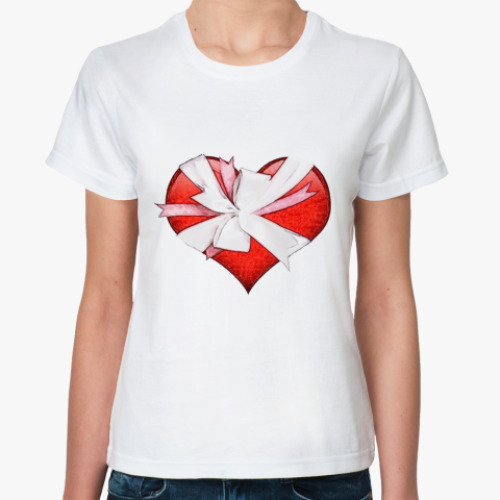 Классическая футболка с принтом   Любовь