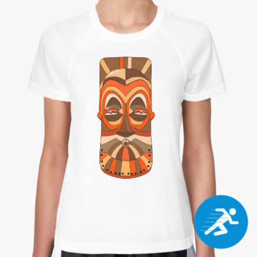Женская спортивная футболка Африканская деревянная маска