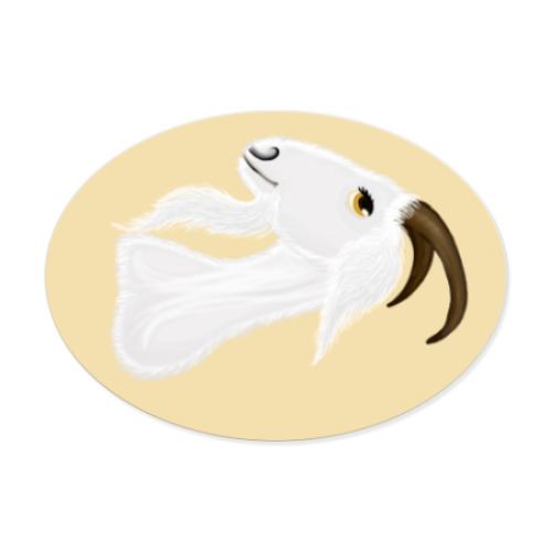 Виниловые наклейки с принтом Голова белого козла