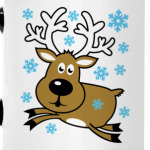 Олень в грациозном прыжке.