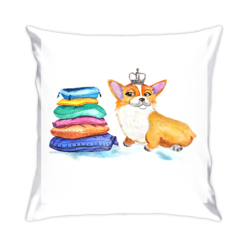Подушка с принтом Королевский корги
