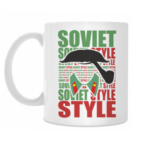 Кружка Soviet Style. Усы. Трубка. Сталин.
