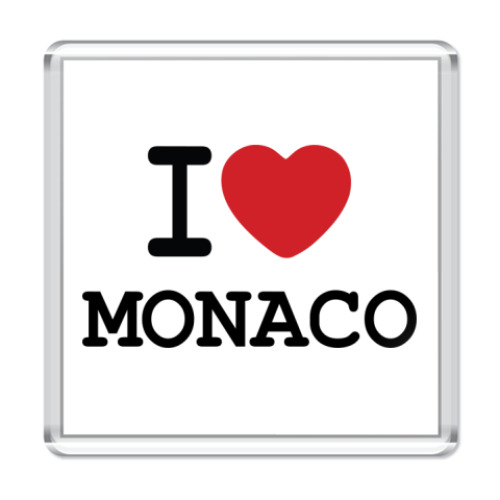 Магнит с принтом I Love Monaco