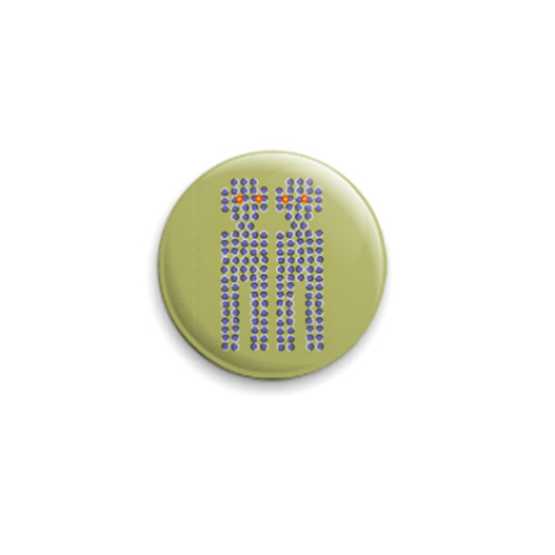 Значок 25мм с принтом  Красноглазые человеки