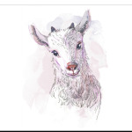 Акварельная козочка