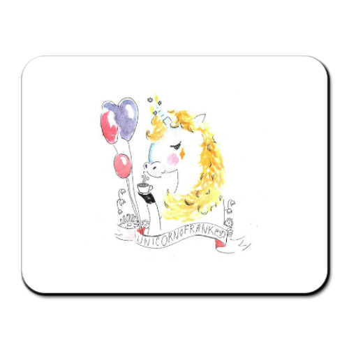 Коврик для мыши Милый цветочный единорог