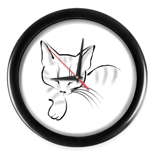 Настенные часы Спящий кот