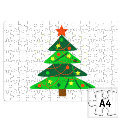 Пазл с принтом Новогодняя ёлка