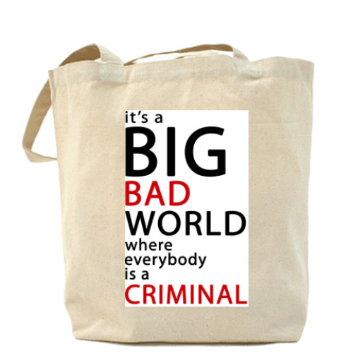 Сумка шоппер с принтом Bad World Холщовая сумка