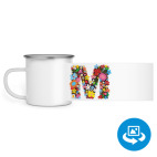 Кружка металлическая белая (круговая запечатка)