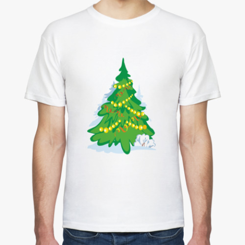 Футболка с принтом  елка