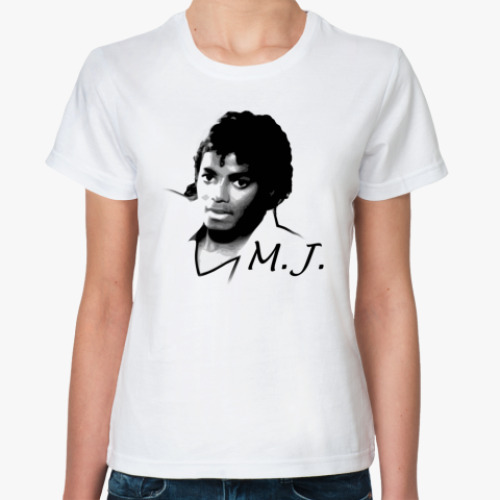 Классическая футболка с принтом M.J.