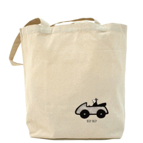 Сумка шоппер с принтом Машинка