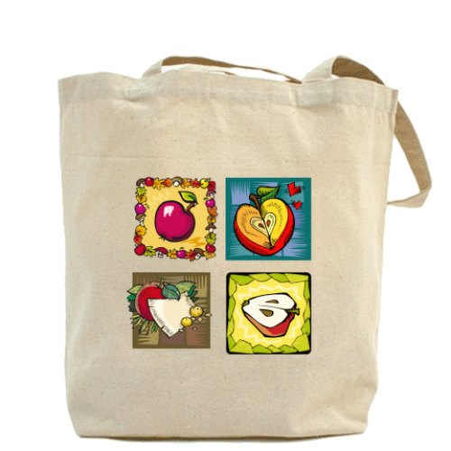 Сумка шоппер яблоки