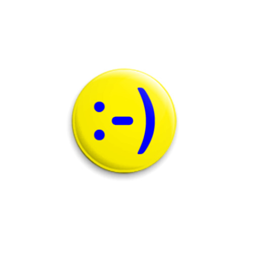Значок 25мм с принтом  смайлик