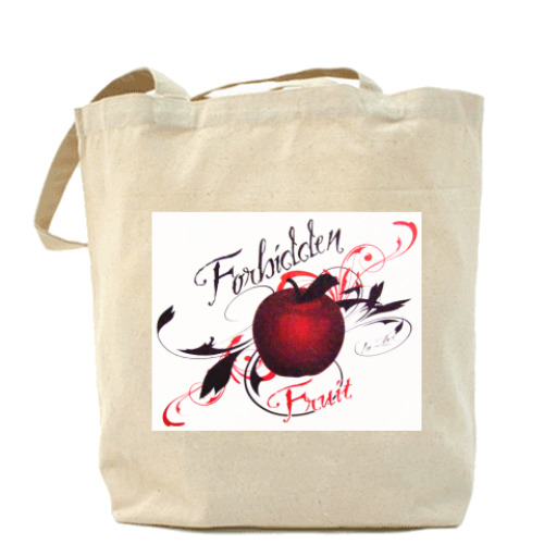 Сумка шоппер с принтом Запретный плод Холщовая сумка