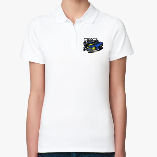 Женская рубашка поло (печать) с принтом Street racing car