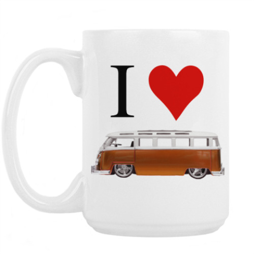 Кружка с принтом I Love Bus