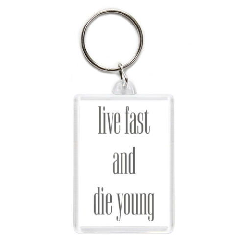 Брелок с принтом Live Fast and Die Young