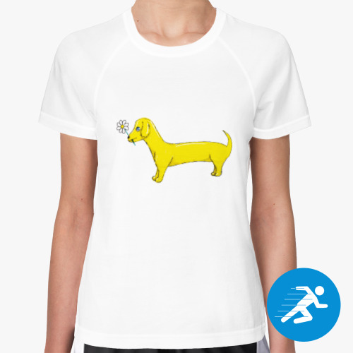 Женская спортивная футболка с принтом Такса