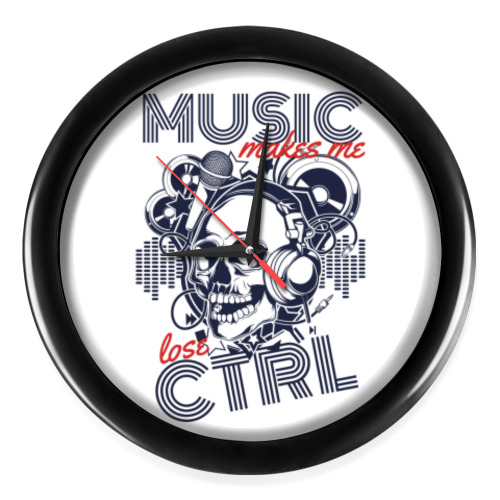 Настенные часы с принтом Музыка заставляет меня терять