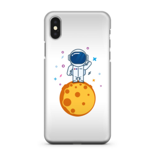 Чехол для iPhone X Космонавт на луне