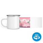 Кружка металлическая белая (круговая запечатка)