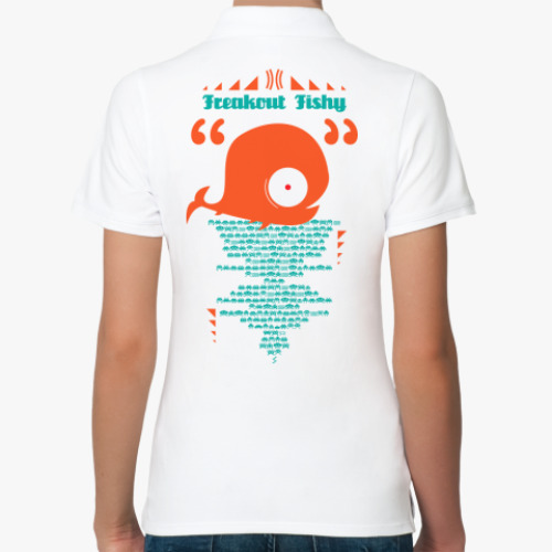 Женская рубашка поло (печать) с принтом Space Invaders