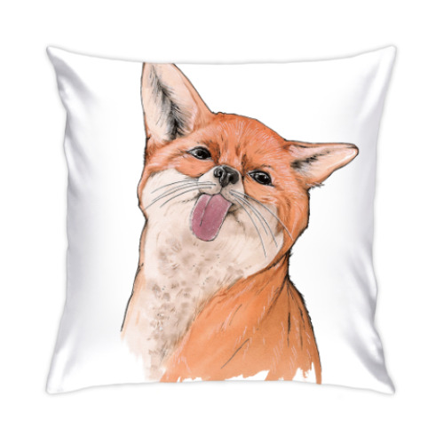 Подушка с принтом Лиса вредина