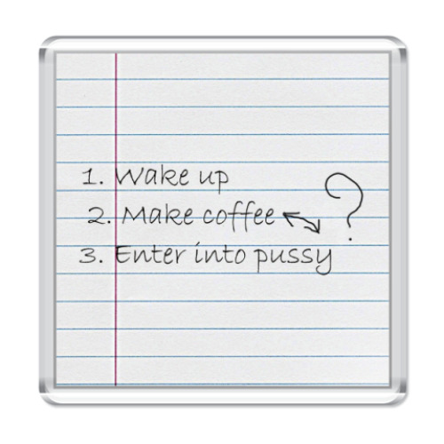 Магнит с принтом  Кофе или девушка?