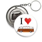Брелок-открывашка 50 мм I Love Bus