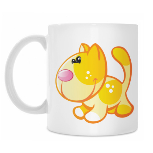 Кружка с принтом Рыжий кот приносит счастье