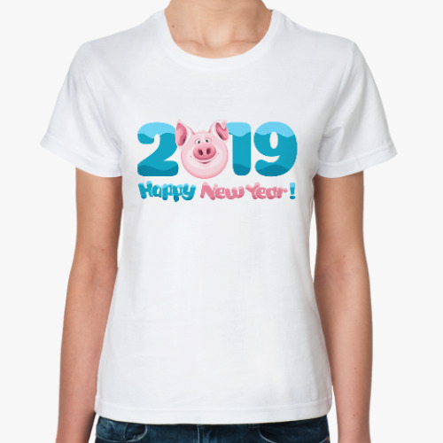 Классическая футболка Год желтой свиньи 2019
