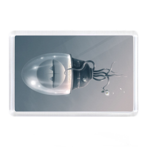 Магнит с принтом Робот - романтик