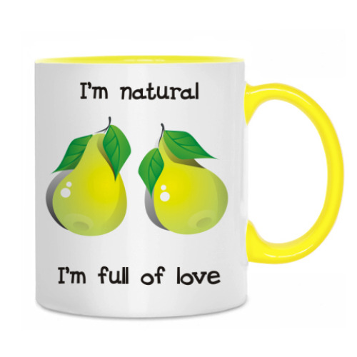 Кружка с принтом I'm natural, I'm full of love