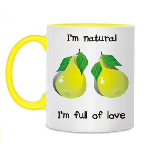Кружка с принтом I'm natural, I'm full of love