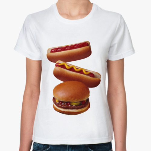 Классическая футболка Гамбургер и хотдоги